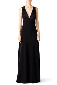 Jill Jill Stuart Black Deep V Alison Gown Formal Black Dress Outfit Formal Dresses Jill Stuart