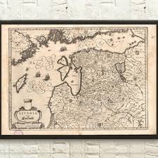 Ancienne Carte De La Lettonie Carte Historique De Lestonie Etsy Canada