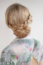The bun is styled high with two braids at the back and there are braids in the actual bun too. 30 Buns In 30 Days Day 12 Braid Over Bun Hairstyle Hair Romance