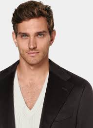 Roma mörkbrun kavaj med relaxed fit in Ren kashmir