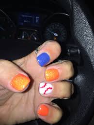 Go Astros Dipped Nails Baseball Nails Simple Nail Designs
