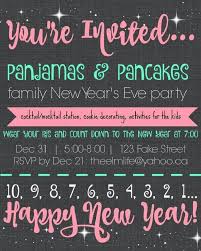 New Year S Eve Pajama Party Invitation New Years Eve Invitations Family New Years Eve Party Invite Template