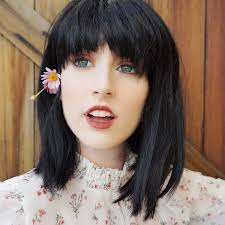 GEXWORLDWIDE Black Bob Short Wig Straight with Bangs for Women Girls S