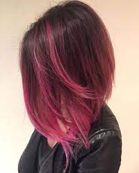 When using pink highlights in brown hair or black hair, you can achieve a more moody style by going with a deeper shade. 40 Pink Hairstyles As The Inspiration To Try Pink Hair Magenta Hair Hair Inspiration Color Pink Hair Highlights