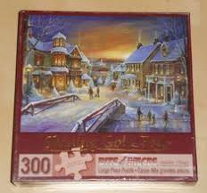 Bits And Pieces 300 Piece Puzzles Holiday Village 300 Piece Jigsaw Puzzle Large Format Bits And Pieces Shining Gold Foil Nib 300 Pieces Jigsaw Puzzle Jigsaw Puzzles Holiday Village