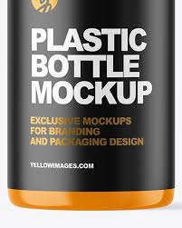 Glossy Plastic Bottle Mockup In Bottle Mockups On Yellow Images Object Mockups