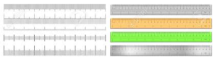 Realistic Tape Rulers And Scale Measure Set Isolated On White