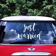 Autoaufkleber Just Married Hier Kaufen Autoschmuck Hoch Hochzeit Auto Auto Aufkleber Autoschmuck Hochzeit