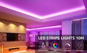 S/m/l round led ceiling lights for bedroom kitchen surface led strip luminaire luxury ceiling lamp gold black kids child light. Lepro 10m Led Strip Lights With Remote 5050 Rgb Colour Changing Plug And Play Stick On Led Light For Bedroom Kitchen Bar Decoration 2 X 5 Metres