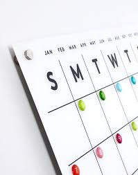 Acrylic Calendar Magnetic Notes On Bottom Lucite Calendar Etsy Magnetic Calendar Dry Erase Calendar Wet Erase Markers