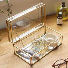 楽天市場 ガラスと真鍮でできた ストッパー付き 収納ケース 63240 ディスプレイケース 小物入れ ガラスボックス おしゃれ ガラスケース アクセサリーケース ジュエリーボックス アクセサリー入れ 四角 小物収納 蓋 塩系 男前 西海岸 生活雑貨のネットショップelements