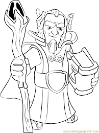 The clash royale league seeks to push mobile esports onto the main stage. Grand Warden Coloring Page For Kids Free Clash Of The Clans Printable Coloring Pages Online For Kids Coloringpages101 Com Coloring Pages For Kids