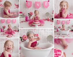 pink and silver princess first birthday cake smash hot pink magenta flowers princess cro smash cake photoshoot princess first birthday photographing babies