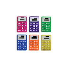 Calculadora De Silicona Absolutamente Flexible Tiene Un Potente Iman Detras Lo Que Permite Pegarla En La Heladera Amarillo Y Azul Tipos De Pilas Calculadora