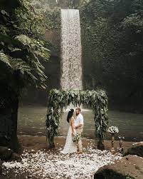 Bali Elopement Weddings On Instagram More Waterfalls In Your Feed Ceremony For Zac And Jilliece Photo Mari Waterfall Wedding Elope Wedding Wedding
