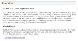Cares act information and funding application students enrolled at georgia southern during spring semester who have emergency financial needs related to the disruption of campus operations caused by coronavirus may apply for a cares act emergency fund grant. Heerf I Cares Act