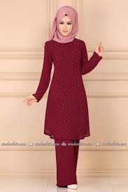 Sifonu Tasli Tesettur Takim 2189asm171 Bordo Moda Selvim Moda Stilleri The Dress Moda