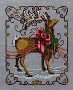 Model stitched on 32 ct. Nora Corbett Reindeer Cross Stitch Patterns 123stitch Com