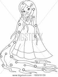 The hair coloring pages also available in pdf file that you can download for free. Princess Rapunzel Vector Photo Free Trial Bigstock