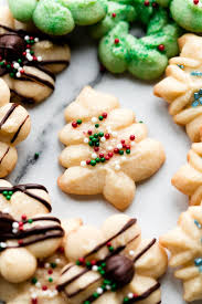 These Are The Best Christmas Spritz Cookies Butter Cookies Made With A Cookie Press Recipe On Sallysb Spritz Cookie Recipe Spritz Cookies Cookie Press Recipes