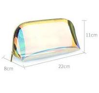 PFFRIZ Large Capacity Pencil Case Thickened Semicircle TPU Cosmetic Bag  Transparent Colorful Wash Swimming Storage Bag Pencil Case Portable Pencil  Bag