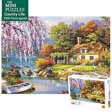 It could help you build genius skills including the ability to problem solve, spatial imagination, creative thinking, and more! Mini Jigsaw Puzzles 1000 Pieces Puzzles For Adults Puzzles Rural Life Landscape Painting Jigsaw Puzzles Buy Online In Kuwait At Desertcart Com Kw Productid 186991192