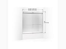 Bathtub doors feature many designs and come in clear glass, frosted glass, etched glass, and a combination of each to create beautiful looks. K 706004 L Levity Frameless Sliding Bath Door Kohler