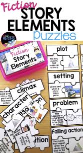 Fiction Story Elements Puzzles Vocabulary Activities Or Reading Center Teaching Story Elements Story Elements Activities Story Elements