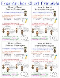Free Printable Anchor Chart For Paired Passages And Close