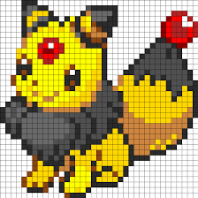 Eevee And Ampharos Fusion Kandi Pattern Pokemon Cross Stitch Pixel Art Pattern Pixel Art