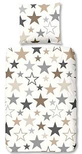Aminata Bettwasche Sterne 135x200 Cm Hochwertige Baumwolle Renforce Gold Silber Grau Beige Teenager Bettwasche Teenager Bettwasche Bettwasche Kinderbettwasche
