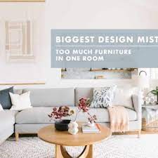 Just the new big sofa across from the tv on the big wall will work great. Design Mistake Too Much Furniture In One Room With Real Life Agonies Emily Henderson