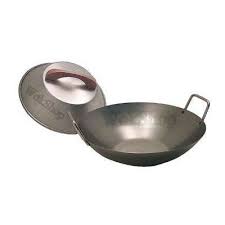 20 Inch Carbon Steel Wok W 2 Steel Handles Round Bottom Only Lid Not Included Made In Usa Carbon Steel Wok Steel Handle Wok
