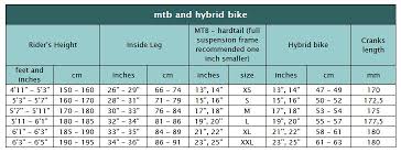 Mountain Bike Frame Size Chart Cm Best Picture Of Chart