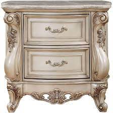 Acme 27440q 5 pc gorsedd antique white finish wood queen bedroom set decorative carvings tufted accents. Buy Acme Gorsedd King Panel Bedroom Set 5 Pcs In Cream Antique White Fabric Online