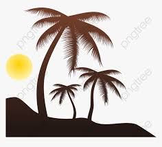 You can do a complete drawing of a beach, sunset, or ocean. Palm Trees On The Beach Palm Tree Clipart Sun Beach Coconut Tree Drawing Hd Png Download Kindpng