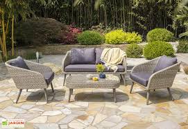 Salon De Jardin 4 Places En Aluminium Et Resine Tressee Madeira En 2020 Salon De Jardin Salon De Jardin Castorama Mobilier Jardin