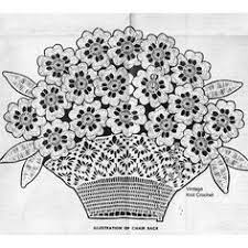 Crochet Flower Basket Chair Set Pattern Design 7493 Crochet Flowers Set Patterns Crochet Books