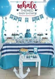 Target, party city and amazon all have small collections of whale decorations. A Boy S Whale Themed Baby Shower Baby Shower Themes Ocean Baby Shower Theme Whales Baby Shower