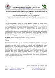 .bangla tibetan standard, tibetan, central breton bosnian catalan chechen chamorro corsican cree czech old church slavonic, church slavonic,old bulgarian chuvash welsh danish german divehi, dhivehi, maldivian dzongkha ewe greek (modern) english esperanto spanish estonian. Pdf The Problem Solving Skills In Kindergarten Student Based On The Stages Of Problem Solving