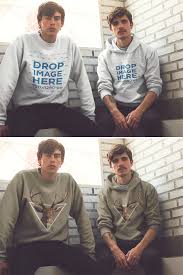 Download Placeit Mockup Of Two Young Men Wearing A Sweatshirt And A Pullover Hoodie Clothing Mockup Pullover Hoodie Hoodie Mockup