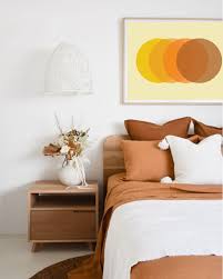 Boho Bedroom Wall Art Mid Century Modern Print Horizontal Poster Center Piece Art Bedroom Design Room Decor Modern Bedroom