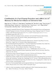 Room 5i, block 3, no.100, lane 1505, zu. Pdf Combination Of A Fast Cleanup Procedure And A Dr Calux Bioassay For Dioxin Surveillance In Taiwanese Soils
