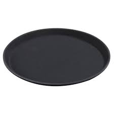 27 Inch X 22 Inch Oval Tray Non Skid Black Fiberglass Oval Tray Round Tray Black Tray