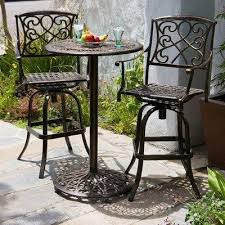 Santa Maria 3 Piece Bar Height Bistro Set By Nfusion 609 99 220510 Features Classic Style High Backed Patio Table Set Bistro Table Outdoor Bar Furniture