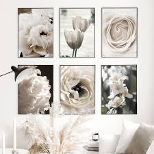 Made in the usa, each piece is printed on paper and framed for perfect for hanging in the kitchen or dining room. Fresh White Flowers Peony Roses Wall Art Canvas Painting Nordic Posters And Prints Plants Wall Pictures For Living Room Decor Wall Art Accents