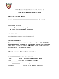 Además, practicar juegos para mejorar o afianzar el inglés es una actividad que resulta divertida para toda la familia. Pasado Perfecto 1 1 Oracion Linguistica Verbo