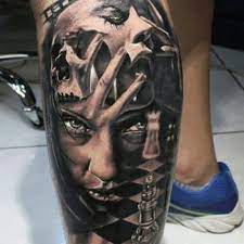 Badass Calf Tattoos For Men Best Leg Tattoos For Men Thigh Knee Calf Shin Tattoo Designs Upper And Lower Leg Tattoo Men Leg Tattoos Tattoos For Guys