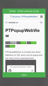 Fulfill our browsing requirements, loading html pages, showing pdf or doc files etc. Github Pjocprac Ptpopupwebview Ptpopupwebview Is A Simple And Useful Webview For Ios Which Can Be Popup And Has Many Of The Customized Item