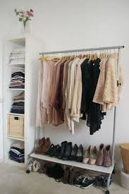 Ikea Spotted Branas Basket In Rattan Expedit 1x5 Bookcase In White Rigga Clothes Rack In Silver Color Rak Pakaian Lemari Terbuka Kamar Tidur Minimalis